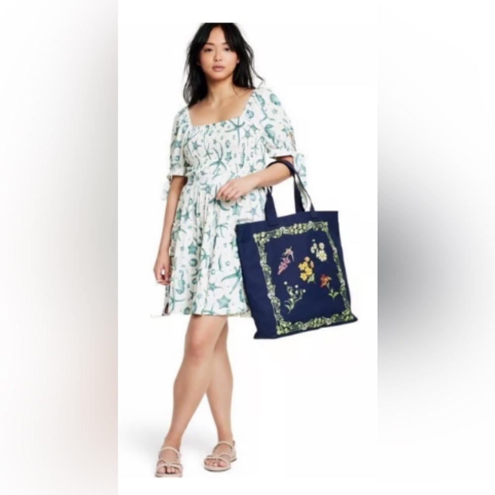 gua Bendita x Target Women's Deep Sea Print Puff Sleeve Mini Dress - Picture 2 of 5